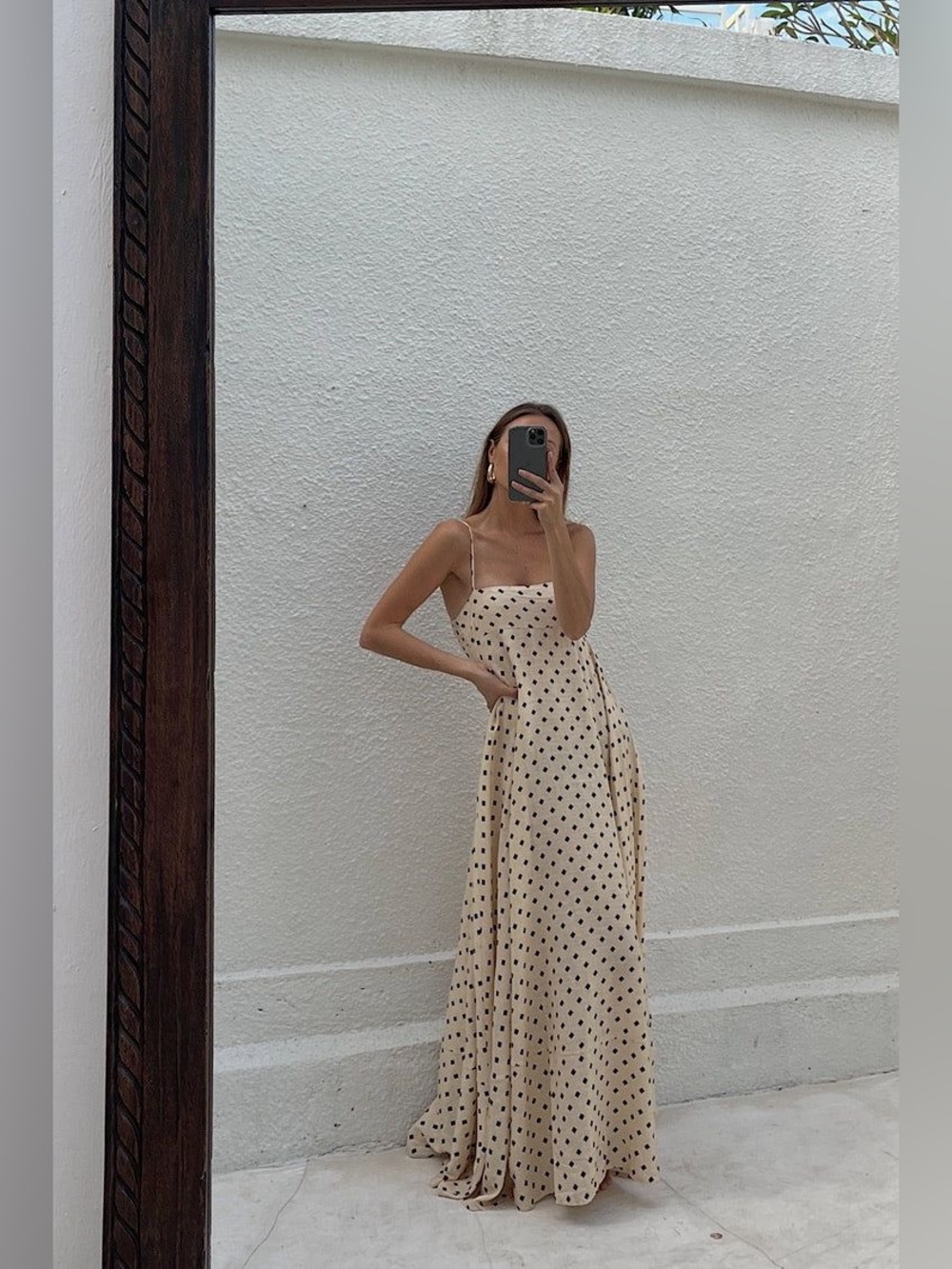 NEW VRG GRL Behati Linen blend Maxi Dress in Square - Picture 6 of 17